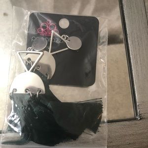 Hunter green Tassel earrings